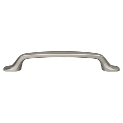 GoodHome Poignée De Meuble-Lot 6 poignées de meuble nœud Govlin aluminium effet nickel satin gris l.164mm x l.20mm x H. 24mm entraxe 128mm