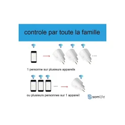 Somlife Commande De L'Éclairage-Lot 4 prises connectées application tuya smart life controle de consomation Compatible avec Alexa/Google Home