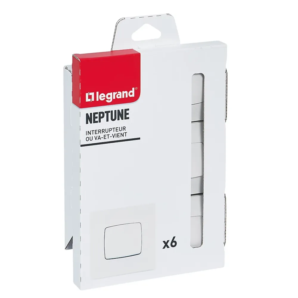 Legrand Interrupteur Encastrable-Lot va-et-vient Neptune blanc 6 pièces