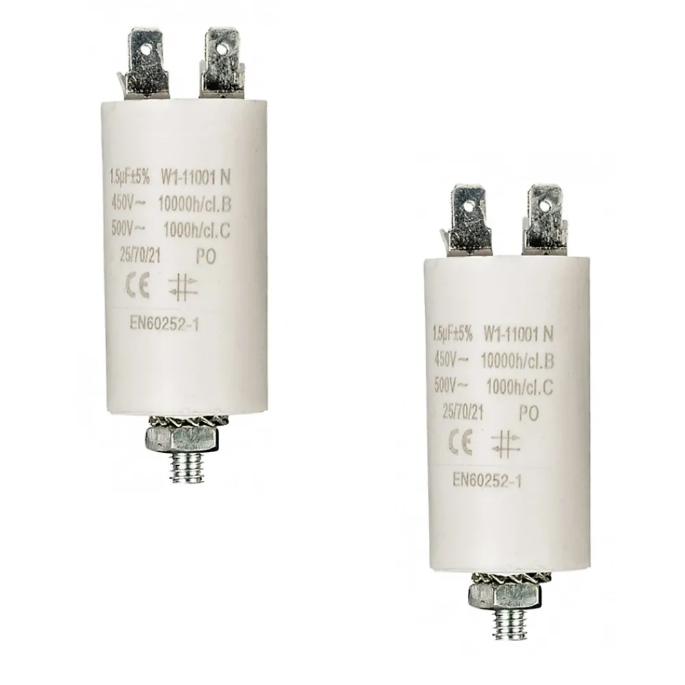 Nedis LOT 2 x Condensateur 1.5MF 1.5 MF Cosses Micro Farad 450V Condo Moteur