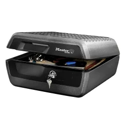 Master Lock Mallette de sécurité Anti Feu Ignifuge et Etanche Serrure à Clé Large LCHW30100