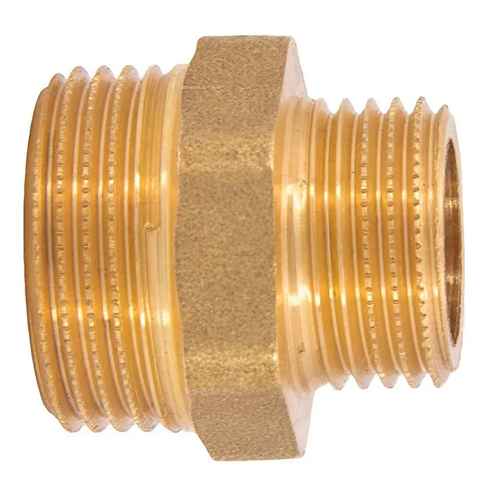 Monmobilierdesign Mamelon laiton réduit mâle mâle à visser diam 3/8" x 1/2" - lot de 10