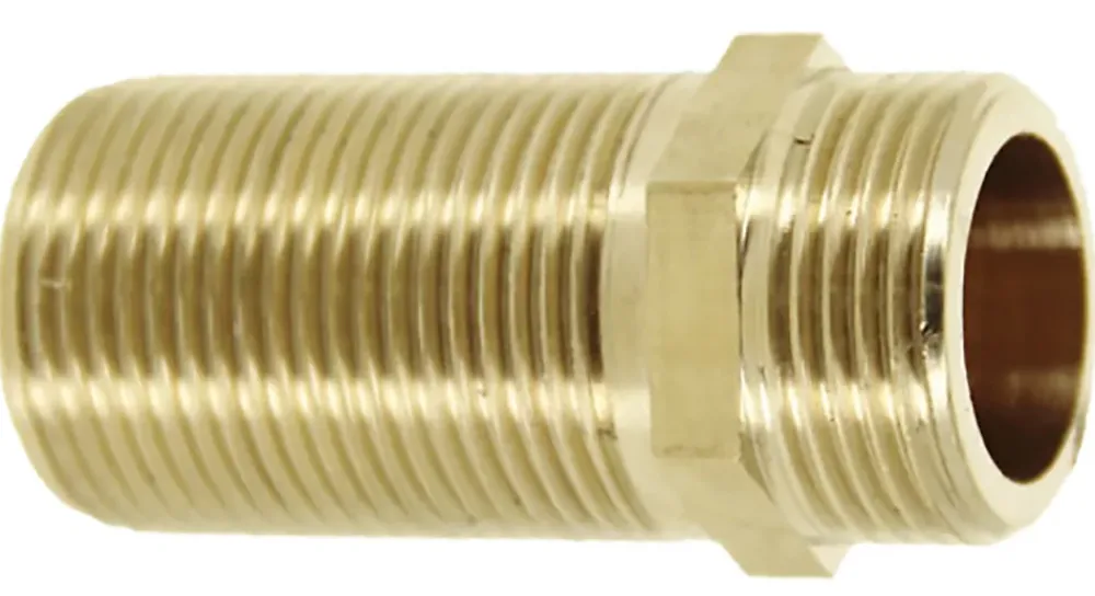 Garis Mamelon long double mâle 40mm 15/21 laiton - - D04103B