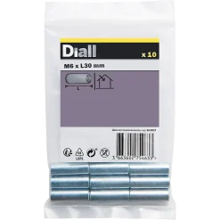 Diall Manchon Fileté-Manchon tête fraisée zingué ø 6 x 30 mm - 10 pièces