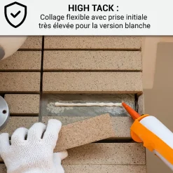 Arcane Industries Mastic Colle MS Polymère, étanchéité des sols et murs : ARCAMASTIC POLYMÈRE Transparent - 290 ml x 1 -