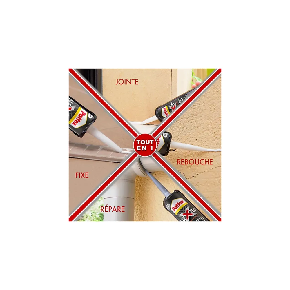 Pattex Mastic, Cartouche Joint Et Silicone-Mastic colle Tout en 1 Polymère Hybride
