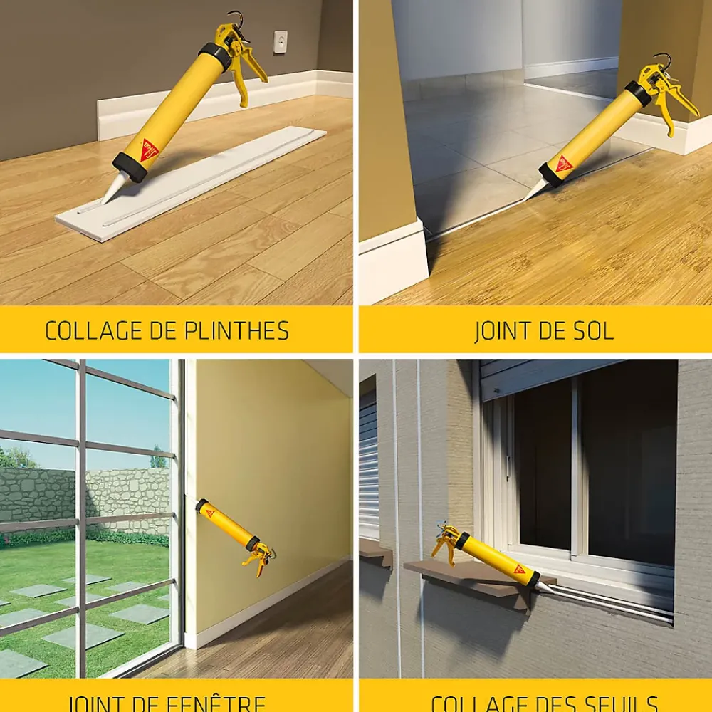 Sika Mastic, Cartouche Joint Et Silicone-Mastic colle tout en un flex 11FC, Blanc