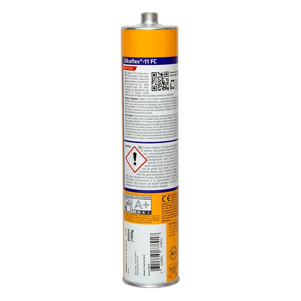 Sika Mastic, Cartouche Joint Et Silicone-Mastic colle tout en un flex 11FC, Blanc