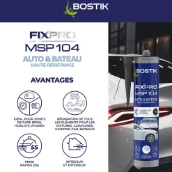 Bostik Mastic colle voitures et bateaux 290 ml coloris noir