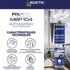 Bostik Mastic colle voitures et bateaux 290 ml coloris noir
