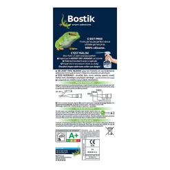 Bostik Mastic, Cartouche Joint Et Silicone-Mastic d’étanchéité spécial cuisine translucide Joint Parfait tous matériaux, cartouche de 280 ml