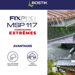 Bostik Colle-Mastic hybride polymère haute performance Fixpro conditions extrêmes 290 ml