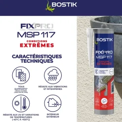 Bostik Colle-Mastic hybride polymère haute performance Fixpro conditions extrêmes 290 ml