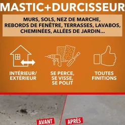 Sinto Mastic, Cartouche Joint Et Silicone-Mastic polyester pierre rouge en tube de 66 ml