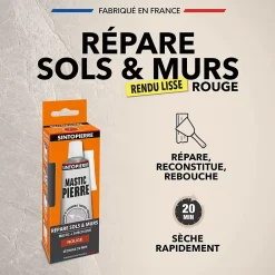 Sinto Mastic, Cartouche Joint Et Silicone-Mastic polyester pierre rouge en tube de 66 ml