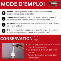 Rubson Colle Carrelage-Mastic pour parquet RAL7016 280ml