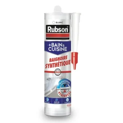 Rubson Mastic Bain & Cuisine Baignoire synthétique blanc cartouche 280ml