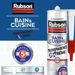 Rubson Mastic Bain&Cuisine Expert Anti-moisissures transparent cartouche 280ml