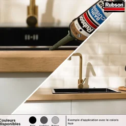 Rubson Mastic, Cartouche Joint Et Silicone-Mastic Bain&Cuisine inox cartouche 280ml