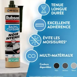 Rubson Mastic, Cartouche Joint Et Silicone-Mastic Bain&Cuisine inox cartouche 280ml