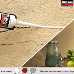 Rubson Mastic, Cartouche Joint Et Silicone-Mastic Maison Acrylique Murs-Fenêtres blanc cartouche 280ml vendu par 3 pièces