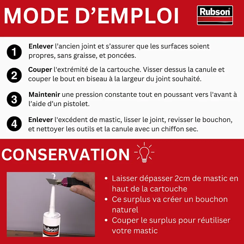 Rubson Mastic parquet clair 280ml