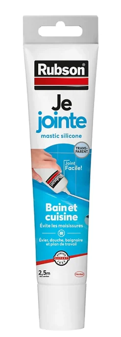 Rubson Mastic, Cartouche Joint Et Silicone-Mastic Sanitaire Je Jointe transparent tube 50ml
