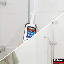 Rubson Mastic, Cartouche Joint Et Silicone-Mastic Sanitaire Salle de bains Saine Mastic blanc cartouche 280ml vendu par 2