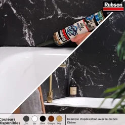 Rubson Mastic, Cartouche Joint Et Silicone-Mastic Sanitaire Salle de bains Saine granite cartouche 280ml