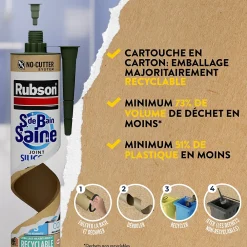 Rubson Mastic, Cartouche Joint Et Silicone-Mastic Sanitaire Salle de bains Saine granite cartouche 280ml