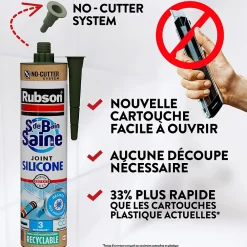 Rubson Mastic, Cartouche Joint Et Silicone-Mastic Sanitaire Salle de bains Saine Mastic blanc cartouche 280ml