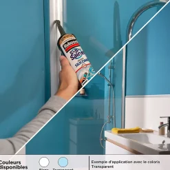 Rubson Mastic, Cartouche Joint Et Silicone-Mastic sanitaire transparent Salle de bain Saine 280 ml