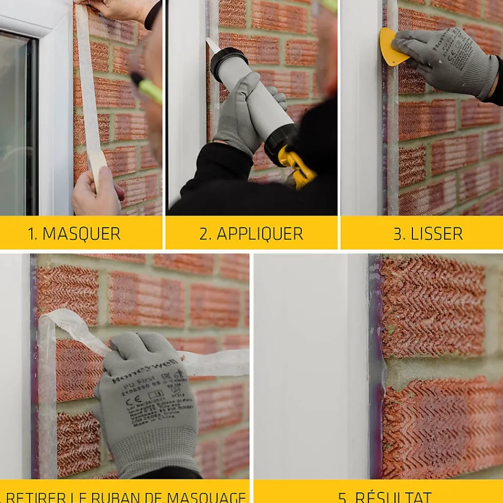 Mastic, Cartouche Joint Et Silicone-Mastic SikaSeal 184 maçonnerie blanc 300 ml vendu par 3 pièces
