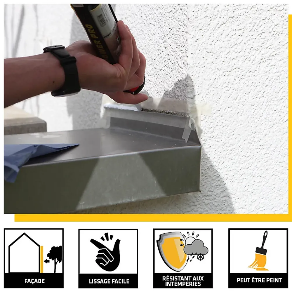 Mastic, Cartouche Joint Et Silicone-Mastic SikaSeal 184 maçonnerie blanc 300 ml vendu par 3 pièces