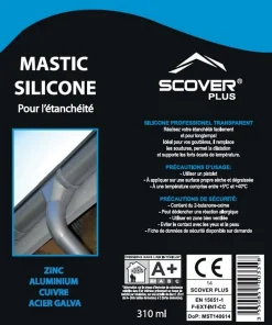 Mastic, Cartouche Joint Et Silicone-Mastic silicone pour l'étanchéité zinc cuivre alu