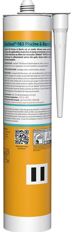 Sika Mastic silicone spécial immersion blanc Seal 163 Piscine et bassin 300mL