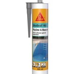 Sika Mastic, Cartouche Joint Et Silicone-Mastic silicone spécial immersion Gris Seal 163 Piscine 300mL
