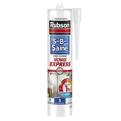 Rubson Mastic silicone transparent salle de bain saine séchage express 280 ml
