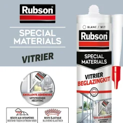 Rubson Mastic, Cartouche Joint Et Silicone-Mastic vitrier coloris blanc 280ml