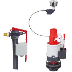 Wirquin Mécanisme De Chasse D'Eau-Mécanisme de chasse d'eau double chasse latéral 3L/6L MW2 + câble + robinet
