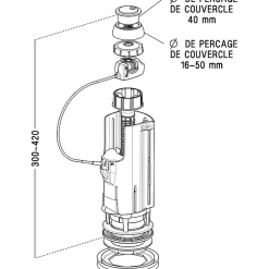 Nicoll Mécanisme De Chasse D'Eau-Mécanisme de chasse - - A câble - Double débit