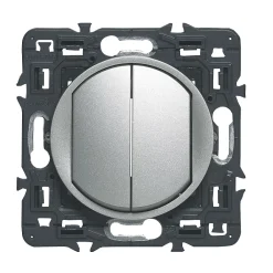 Legrand Interrupteur Encastrable-Mécanisme de poussoir + va-et-vient Céliane titane 6A