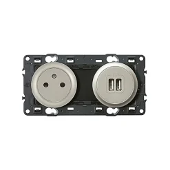 Legrand Prise Encastrable-Mécanisme de prise avec terre surface lisse et prise USB Céliane titane
