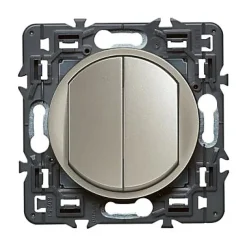 Legrand Interrupteur Encastrable-Mécanisme double poussoir Céliane titane 6A
