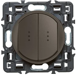 Legrand Interrupteur Encastrable-Mécanisme double va-et-vient à voyant Céliane graphite