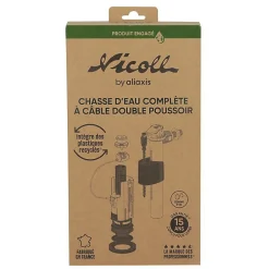 Nicoll Mécanisme De Chasse D'Eau-Mécanisme double volume à câble et robinet flotteur -