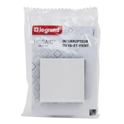 Legrand Interrupteur Encastrable-Mécanisme interrupteur va-et-vient à voyant Mosaïc blanc, 2 modules