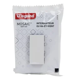 Legrand Mécanisme interrupteur va-et-vient Mosaïc blanc