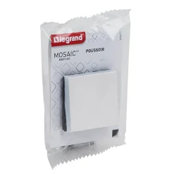 Legrand Mécanisme poussoir Mosaïc blanc, 2 modules