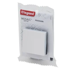 Legrand Mécanisme poussoir Mosaïc blanc, 2 modules